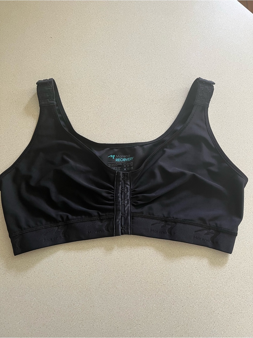 Marena Recovery Front-Closure Support Bra in Black